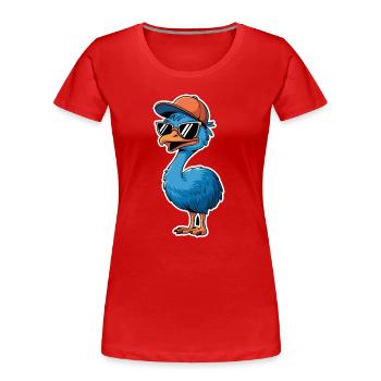Cool blue bouquet with sunglasses and cap - Women's Premium Organic T-Shirt - red - Front - Mia (176cm)