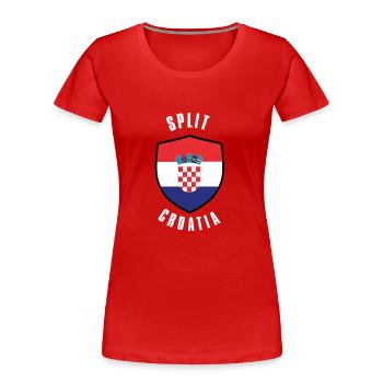 Bouclier de Croatie de Split - T-shirt bio Premium Femme - rouge - Devant - Mia (176cm)
