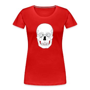 hallowee n754 - Frauen Premium Bio T-Shirt - Rot - Vorne - Mia (176cm)