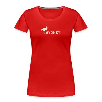 Poulet poubelle Sydney - T-shirt bio Premium Femme - rouge - Devant - Mia (176cm)