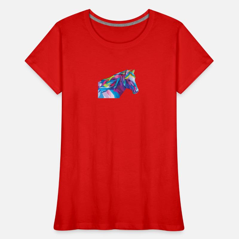 Geometrisches Regenbogenpferd Frauen Premium Bio T-Shirt