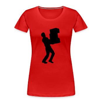 Déménageur - T-shirt bio Premium Femme - rouge - Devant - Mia (176cm)