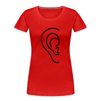 ear - Women's Premium Organic T-Shirt - red - Front - Mia (176cm)