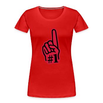 Fan Hand (Finger) 02 - Frauen Premium Bio T-Shirt - Rot - Vorne - Mia (176cm)