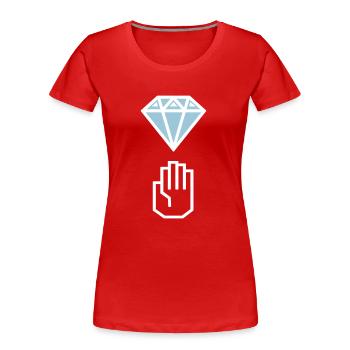 Diamond hands - Frauen Premium Bio T-Shirt - Rot - Vorne - Mia (176cm)
