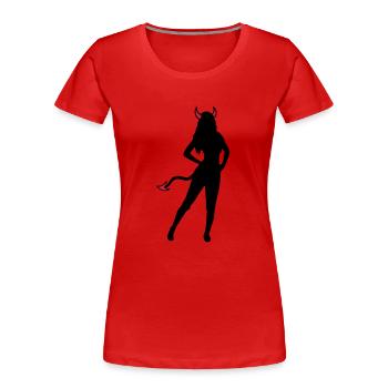 Teufel Hot Girl - Frauen Premium Bio T-Shirt - Rot - Vorne - Mia (176cm)