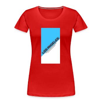 Los Angeles - Frauen Premium Bio T-Shirt - Rot - Vorne - Mia (176cm)
