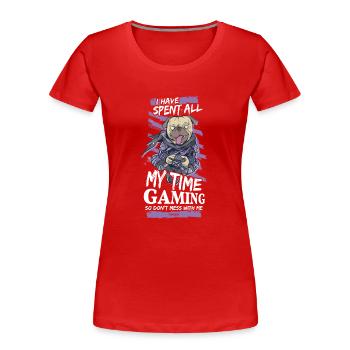 Jeu - T-shirt bio Premium Femme - rouge - Devant - Mia (176cm)