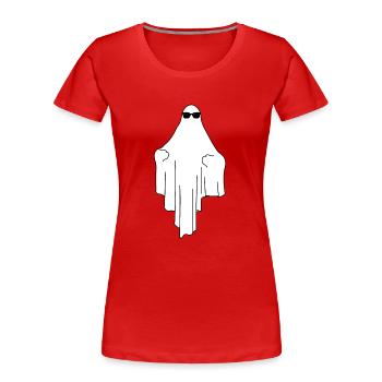 Cooler GHOST - Frauen Premium Bio T-Shirt - Rot - Vorne - Mia (176cm)
