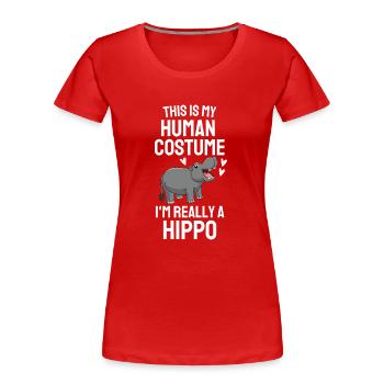 Hippo Costume Party Africa Animal Gift Horse - Women's Premium Organic T-Shirt - red - Front - Mia (176cm)