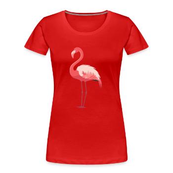 Flamingo Paradise: Été rose - T-shirt bio Premium Femme - rouge - Devant - Mia (176cm)