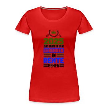 rente 2025 legenden - Frauen Premium Bio T-Shirt - Rot - Vorne - Mia (176cm)
