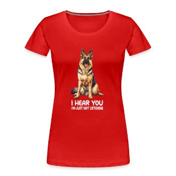 German Sheperd - Frauen Premium Bio T-Shirt - Rot - Vorne - Mia (176cm)