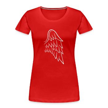 Engelsflügel Links - Frauen Premium Bio T-Shirt - Rot - Vorne - Mia (176cm)