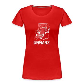 CHAISE DE PLAGE UMMANZ - T-shirt bio Premium Femme - rouge - Devant - Mia (176cm)