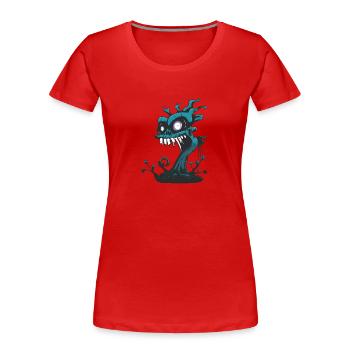 Creepy Plant - Frauen Premium Bio T-Shirt - Rot - Vorne - Mia (176cm)