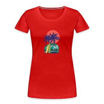 Summery T-shirt - Stylish and airy - Women's Premium Organic T-Shirt - red - Front - Mia (176cm)