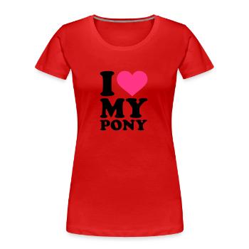 Pony - Frauen Premium Bio T-Shirt - Rot - Vorne - Mia (176cm)