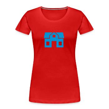 Haus - Frauen Premium Bio T-Shirt - Rot - Vorne - Mia (176cm)