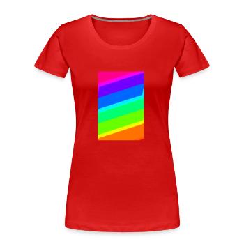 | de dégradé Couleurs arc-en-ciel | Modèle - T-shirt bio Premium Femme - rouge - Devant - Mia (176cm)