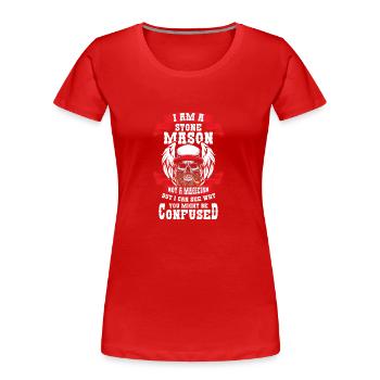 Steinmetz Zunft Meister - Frauen Premium Bio T-Shirt - Rot - Vorne - Mia (176cm)