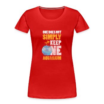 Aquarium Pisciculture animal de compagnie - T-shirt bio Premium Femme - rouge - Devant - Mia (176cm)