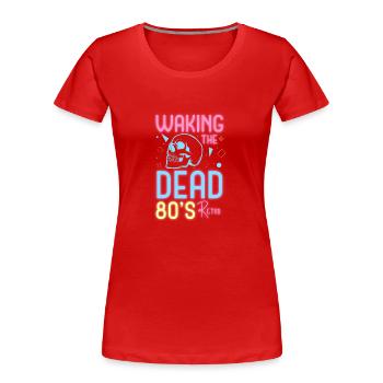 Neon Music Geek Neon Party - Women's Premium Organic T-Shirt - red - Front - Mia (176cm)