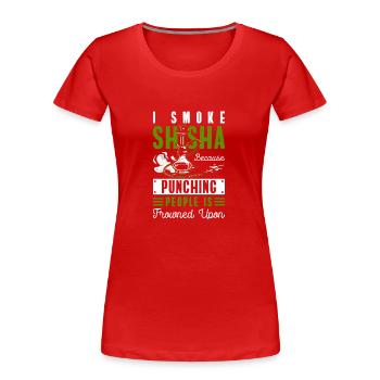 Fumée de narguilé Fumer turc - T-shirt bio Premium Femme - rouge - Devant - Mia (176cm)