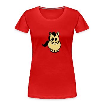 Dickes Pony - Frauen Premium Bio T-Shirt - Rot - Vorne - Mia (176cm)