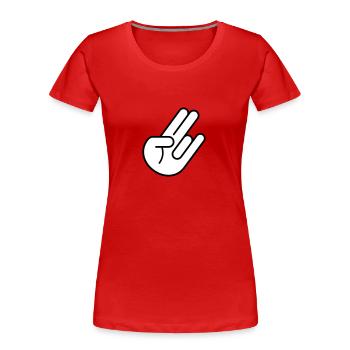JDM Hand 2c - Frauen Premium Bio T-Shirt - Rot - Vorne - Mia (176cm)