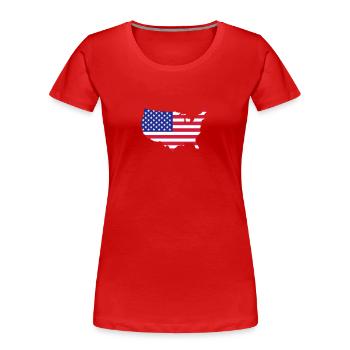 USA - Frauen Premium Bio T-Shirt - Rot - Vorne - Mia (176cm)