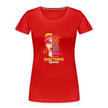 Signe du zodiaque Sagittaire - T-shirt bio Premium Femme - rouge - Devant - Mia (176cm)