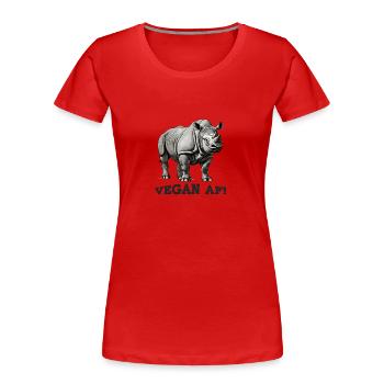 Vegan AF - Frauen Premium Bio T-Shirt - Rot - Vorne - Mia (176cm)