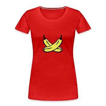 Bananen - Frauen Premium Bio T-Shirt - Rot - Vorne - Mia (176cm)