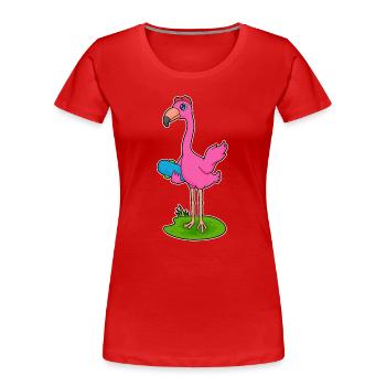 Flamingo Skater Skateboard - T-shirt bio Premium Femme - rouge - Devant - Mia (176cm)