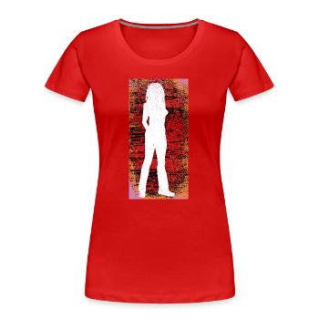 Silhouette sexy women dirty Background color - Frauen Premium Bio T-Shirt - Rot - Vorne - Mia (176cm)