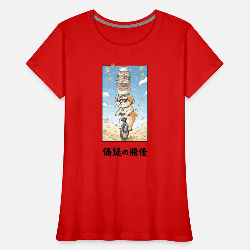 Noodle Stack Pup auf Einrad Frauen Premium Bio T-Shirt