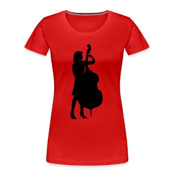 Kontrabass-Spielerin - Frauen Premium Bio T-Shirt - Rot - Vorne - Mia (176cm)