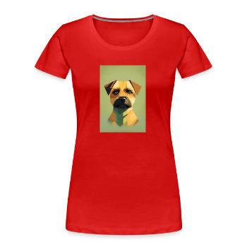 Border Terrier - T-shirt bio Premium Femme - rouge - Devant - Mia (176cm)