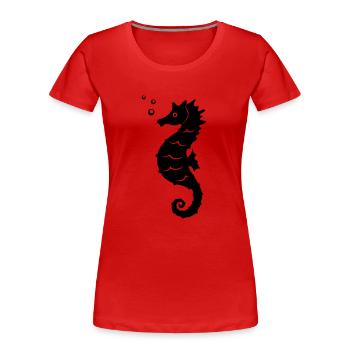 seepferdchen - Frauen Premium Bio T-Shirt - Rot - Vorne - Mia (176cm)