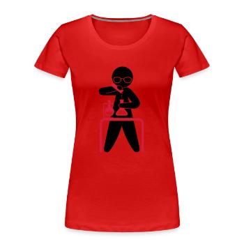 Un scientifique tenant un tube à essai - T-shirt bio Premium Femme - rouge - Devant - Mia (176cm)