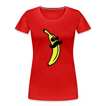 Sir Mustache Banana - Frauen Premium Bio T-Shirt - Rot - Vorne - Mia (176cm)