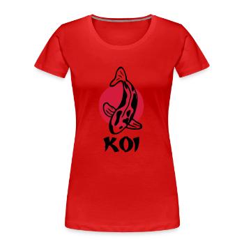Koi - Frauen Premium Bio T-Shirt - Rot - Vorne - Mia (176cm)