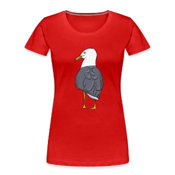 Mouette - T-shirt bio Premium Femme - rouge - Devant - Mia (176cm)