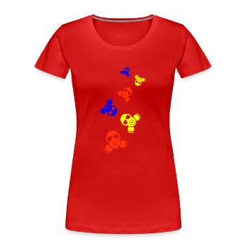 Gas mask symbol - Women's Premium Organic T-Shirt - red - Front - Mia (176cm)