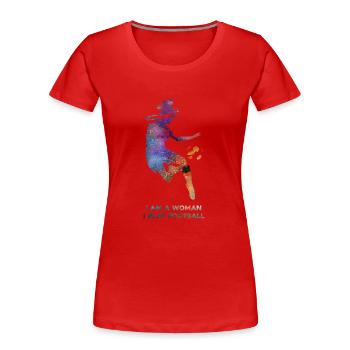 Football féminin - T-shirt bio Premium Femme - rouge - Devant - Mia (176cm)