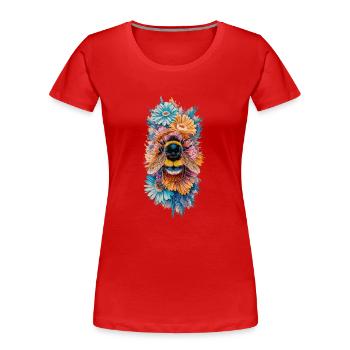 Bienen Blumen Bestäuben - Frauen Premium Bio T-Shirt - Rot - Vorne - Mia (176cm)