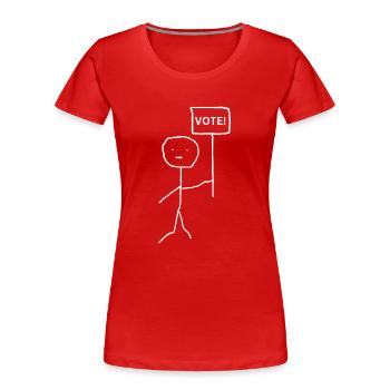 Select - English - Women's Premium Organic T-Shirt - red - Front - Mia (176cm)