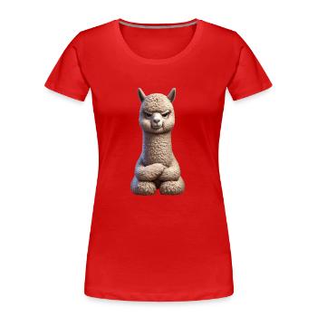 Alpaca grim 1 - Women's Premium Organic T-Shirt - red - Front - Mia (176cm)