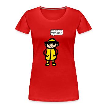 Strichmännchen Wetter Regen Auswandern - Frauen Premium Bio T-Shirt - Rot - Vorne - Mia (176cm)